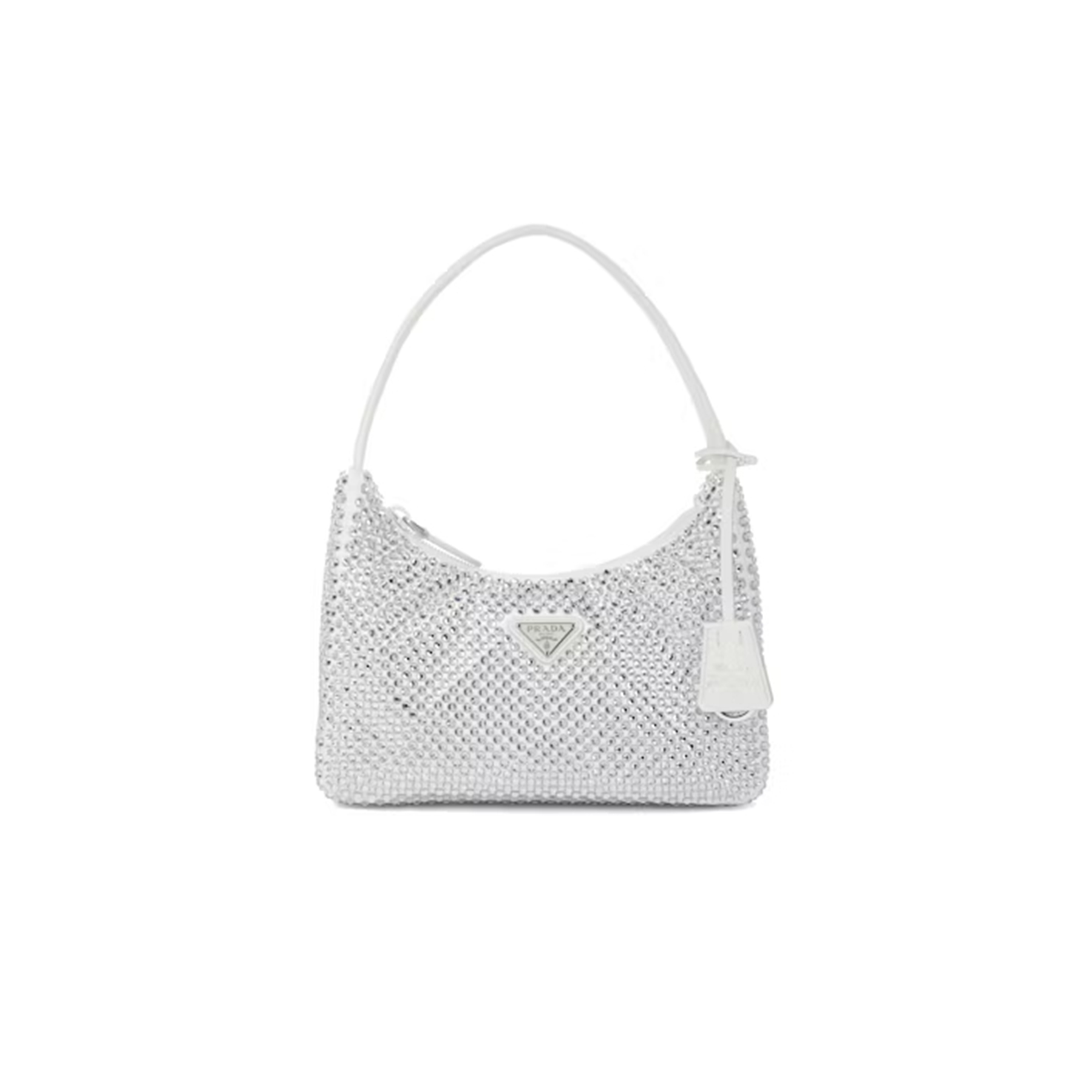 Pra*a re-edition 2000 crystal mini bag white 1ne515 (22*17*6cm)